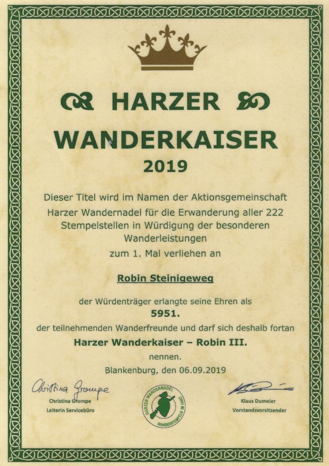 Harzer Wanderkaiser 2019